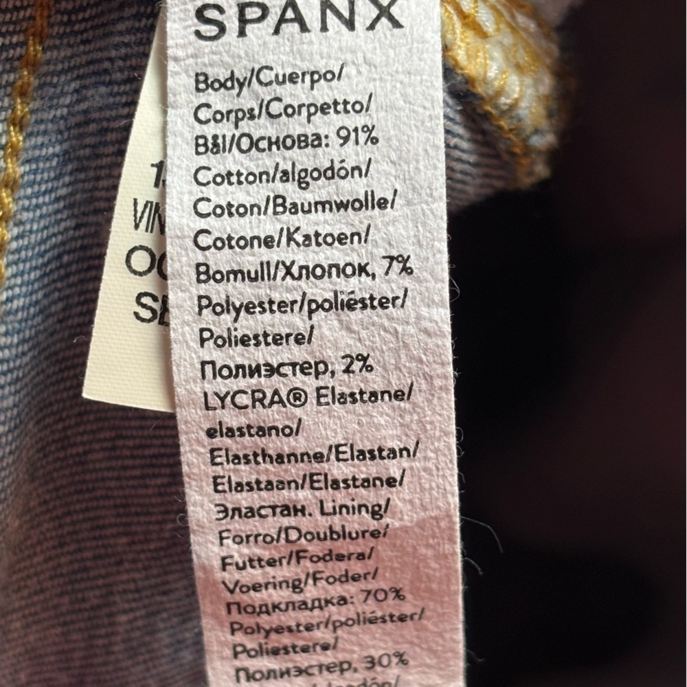 Spanx Pull On Seamed Front Wide Leg Jeans Vintage Indigo Petite Large - Picture 8 of 17